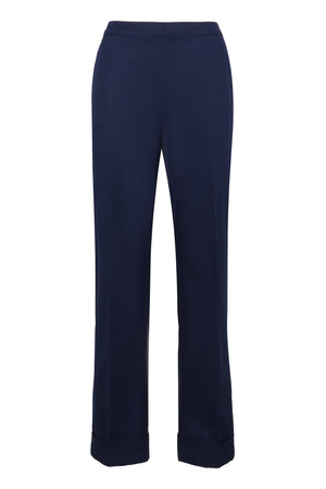 High-rise cotton trousers-0